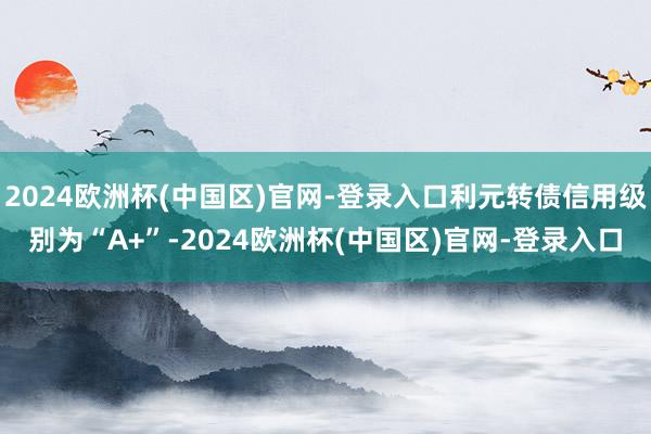 2024欧洲杯(中国区)官网-登录入口利元转债信用级别为“A+”-2024欧洲杯(中国区)官网-登录入口