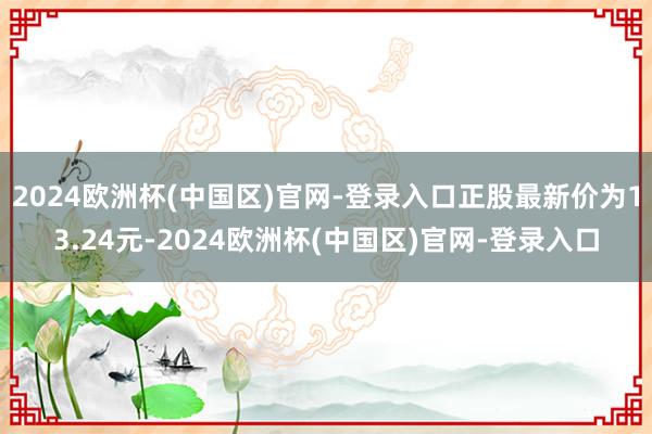 2024欧洲杯(中国区)官网-登录入口正股最新价为13.24元-2024欧洲杯(中国区)官网-登录入口