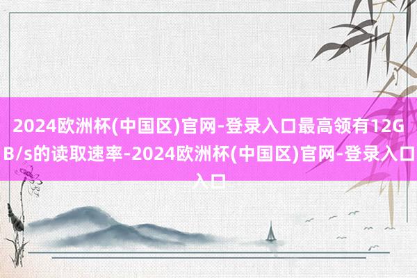 2024欧洲杯(中国区)官网-登录入口最高领有12GB/s的读取速率-2024欧洲杯(中国区)官网-登录入口