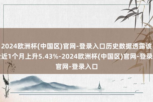 2024欧洲杯(中国区)官网-登录入口历史数据透露该基金近1个月上升5.43%-2024欧洲杯(中国区)官网-登录入口